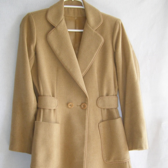 Reposh Vintage Fleurette 100% Camel Hair Long Coat belted - Picture 2 of 7
